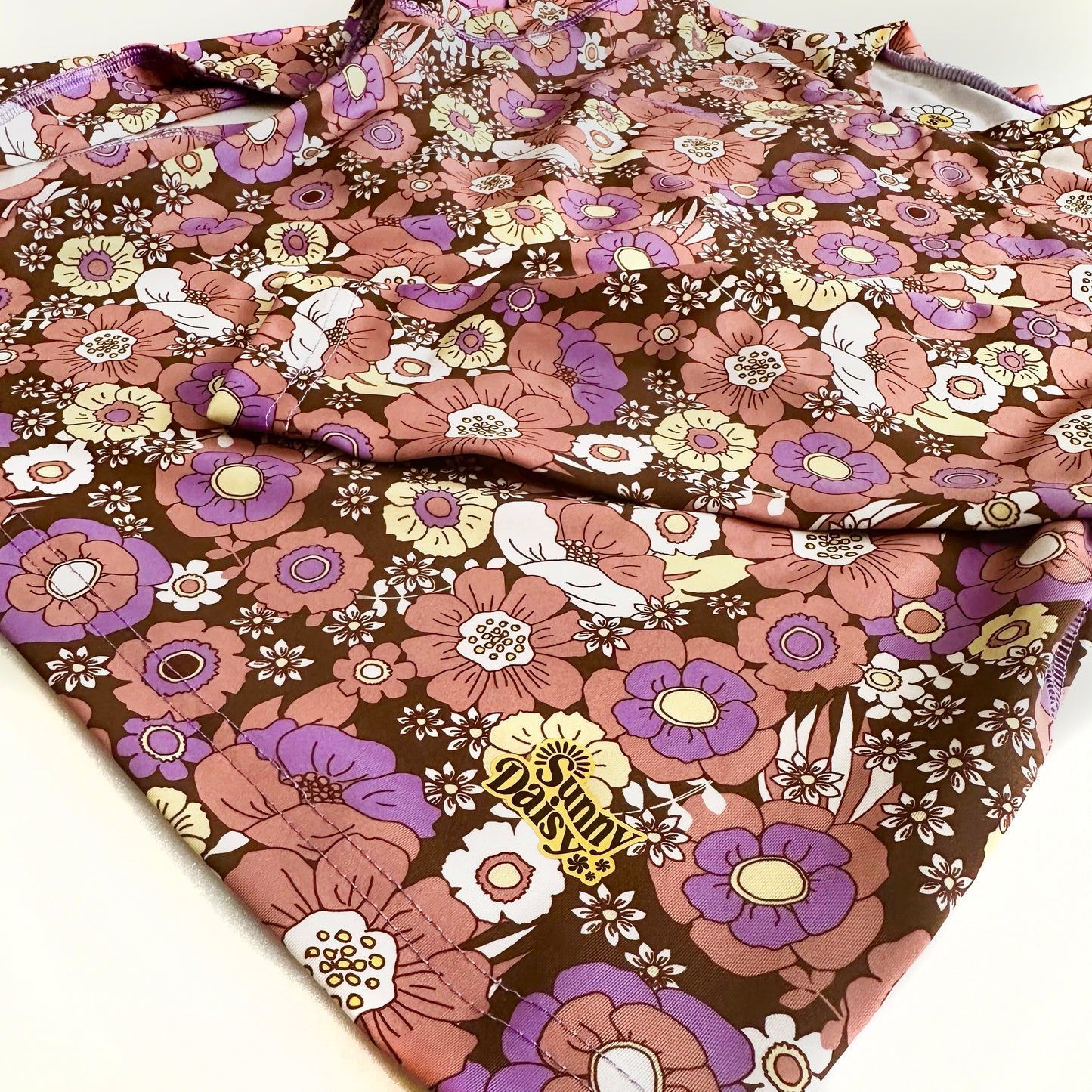 【受注】ラッシュガードシャツ Brown flowers